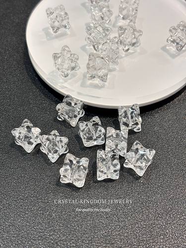 天然白水晶梅尔卡巴幸运之星散珠单珠diy原创手链编织手工配件