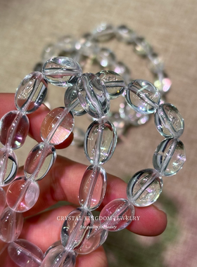 天然白水晶糖豆手链diy原创文玩首饰配珠饰品串珠情侣手串礼物