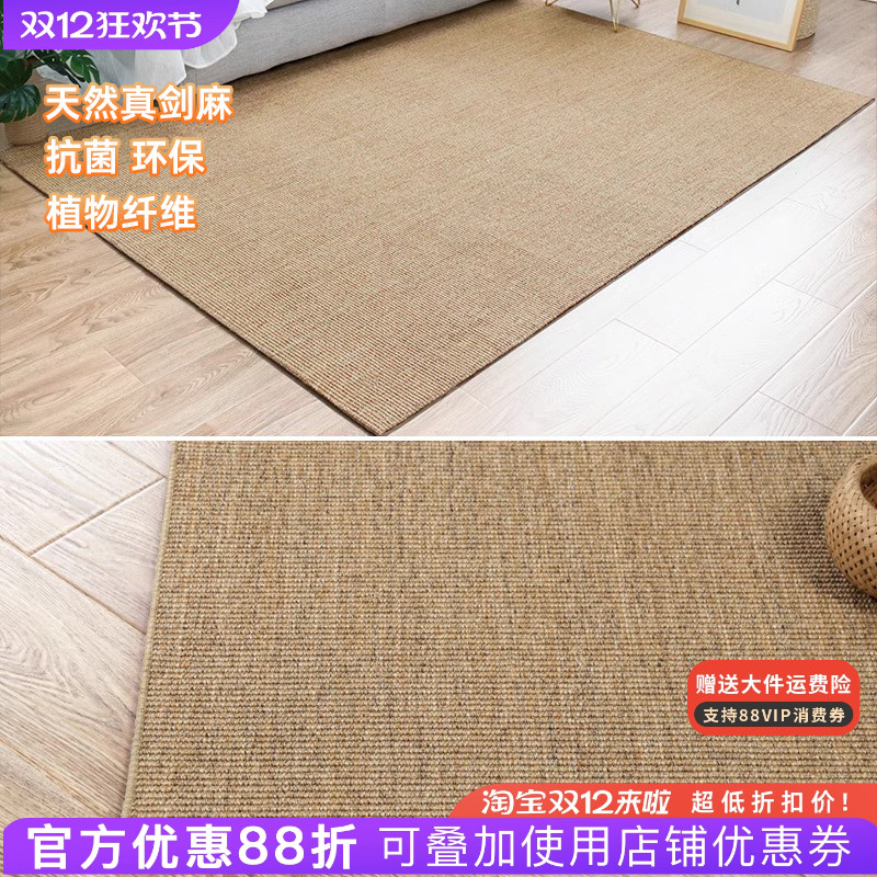 剑麻客厅地毯家用简约日式门地垫