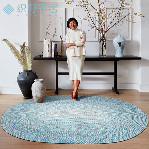 手工编织客厅地毯沙发茶几垫定制