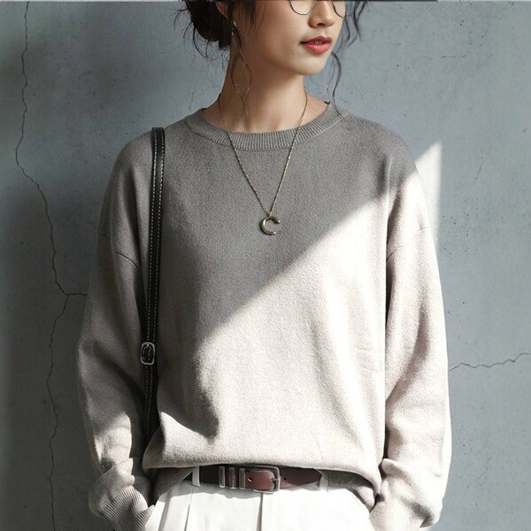 日本贵牌2026春夏新款棉花糖触感清爽典雅素色针织上衣