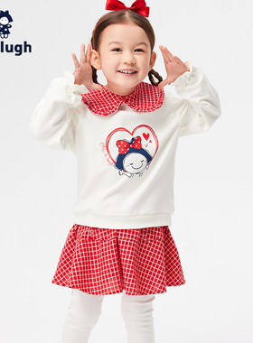 allolugh阿路和如童装女童套装2025春装新款中大童裙裤卫衣套装裙