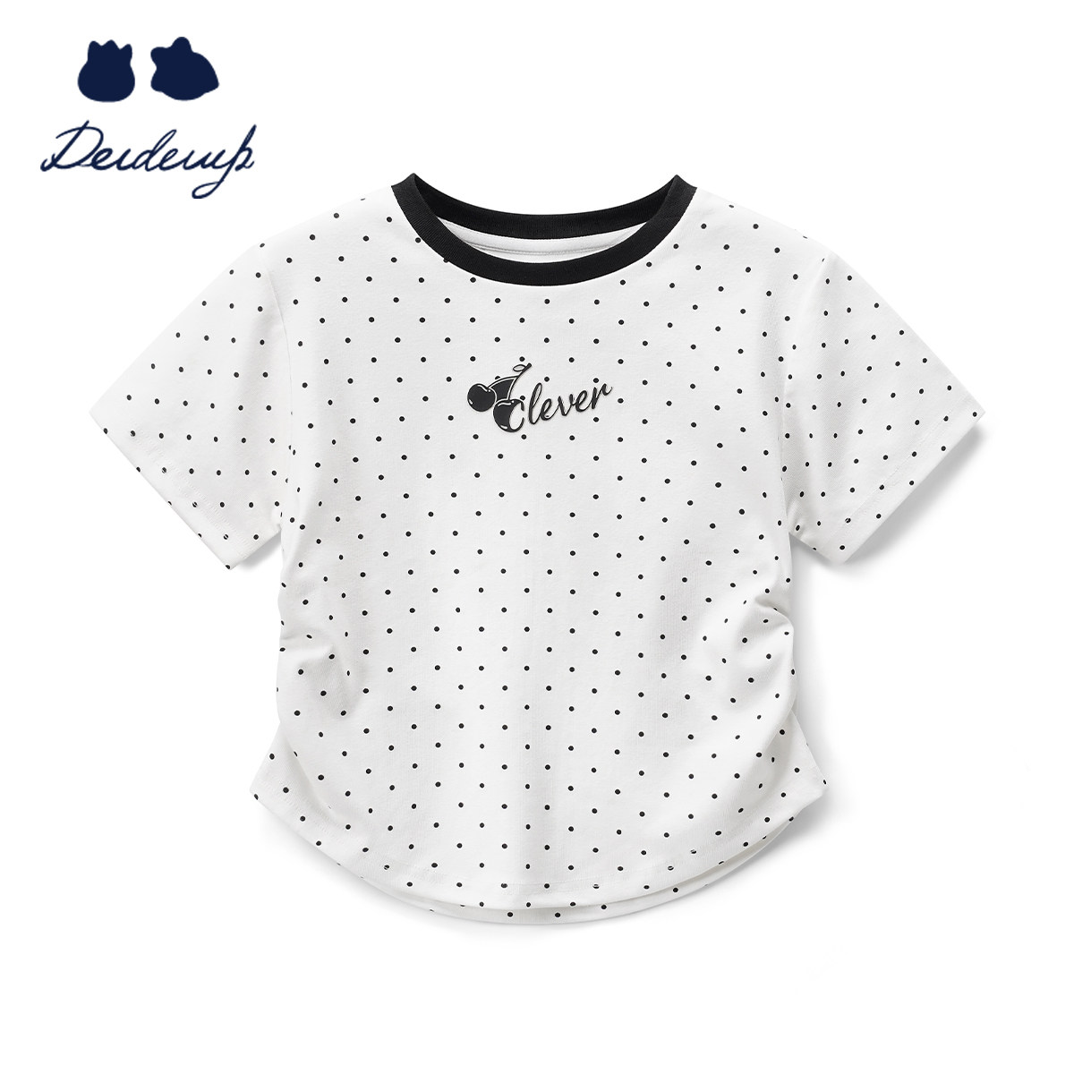 deideiup女童打底衫夏季薄款短袖T恤宝宝圆领修身上衣波点,童装/婴儿装/亲子装,T恤,淘宝优惠券,粉丝福利购,淘宝优惠卷