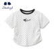 夏季 薄款 短袖 deideiup女童打底衫 T恤宝宝圆领修身 上衣波点