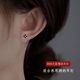Z小姐999纯银滴釉黑色四叶草耳钉2025新款 耳环气质小众耳饰女 爆款
