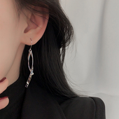 Z小姐925银针线条流苏耳环2024年新款 潮小众设计感轻奢高级感耳坠