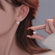 Z小姐999足银蝴蝶结耳环女小众设计螺丝拧扣防丢耳堵耳钉2025新款
