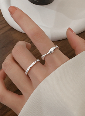 Z小姐925纯银不规则戒指