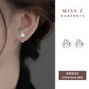 Z小姐999足银如意结耳钉女气质轻奢小众设计纯银耳饰2025新款 爆款
