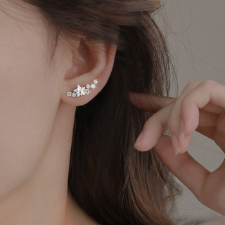 Z小姐925纯银闪锆星星耳钉2023年新款潮小众设计感高级感气质耳饰