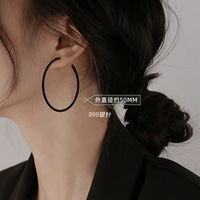 Черная большая серебряная игла для влюбленных, серебро 999 пробы, 50mm