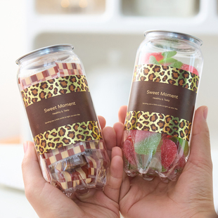 新款咖啡糖易拉罐瓶塑料密封纽扣饼干烘焙雪花酥牛轧糖包装罐子