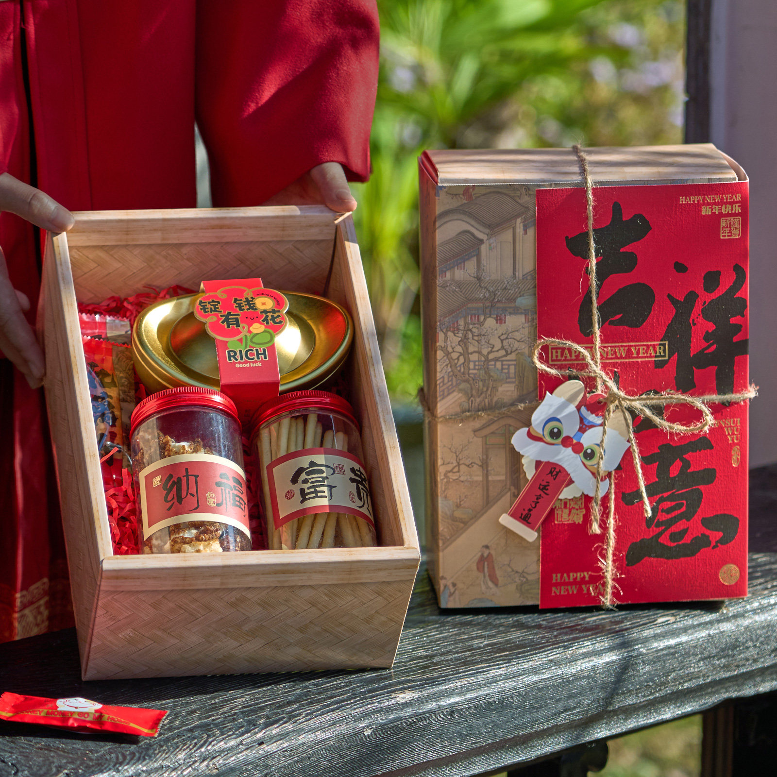 2026马年国潮新年手提礼盒空盒子牛轧糖雪花酥春节糖果年货礼品盒