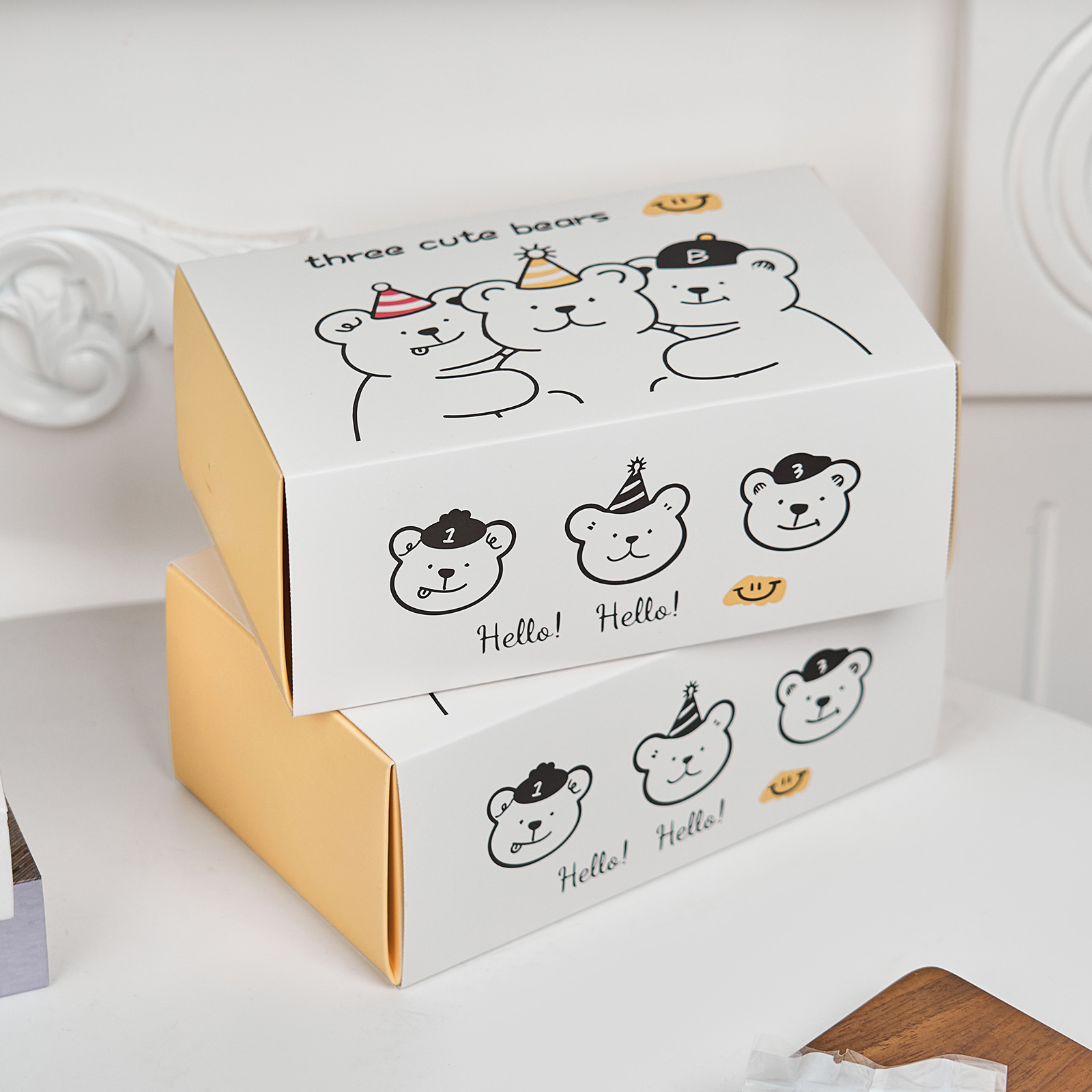 2025新款小熊包装盒空盒抽屉盒烘焙礼盒牛轧糖雪花酥糖果饼干曲奇