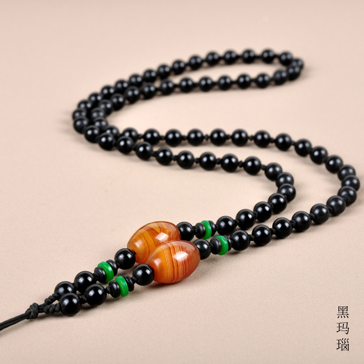 男士黄金挂脖挂坠绳缠丝玛瑙手工编项链绳翡翠南红水晶坠吊坠挂绳