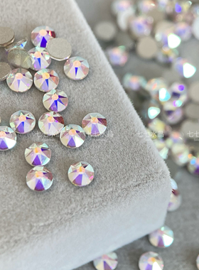正品施家水晶华子平底圆钻001ab彩白美甲饰品装饰宠物发夹diy