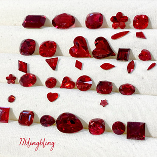 正品施家水晶华子指甲装饰新年饰品红色饰品合集红色