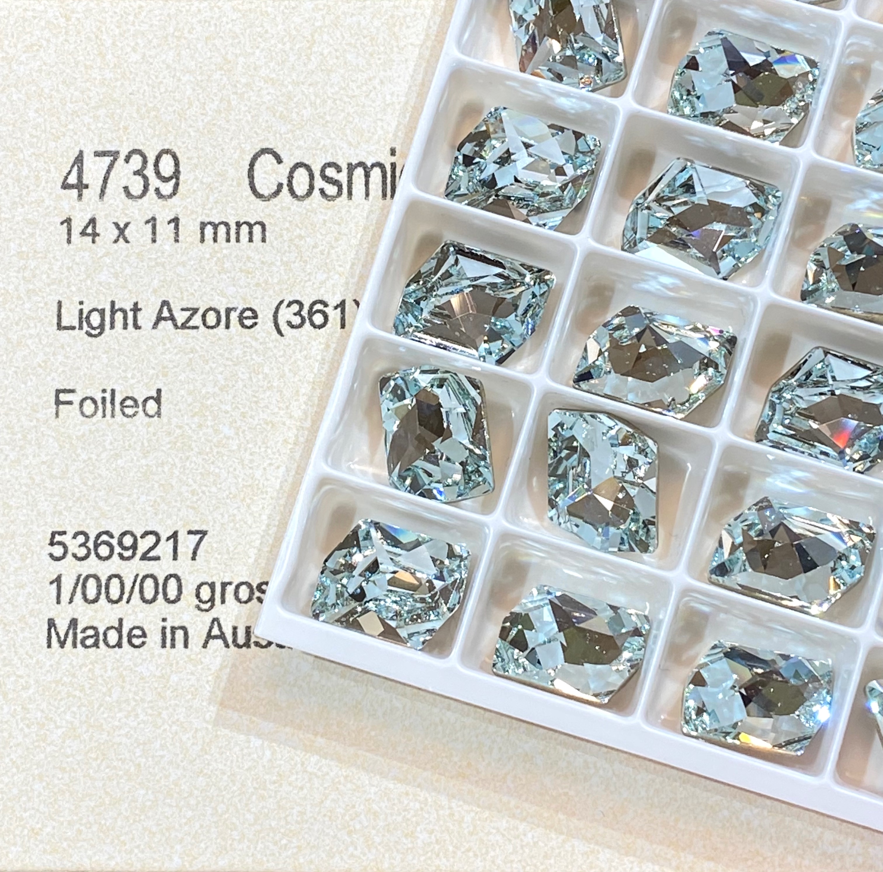 施家水晶正品华子4739陨石361浅粉蓝美甲饰品尖底异型钻堆钻diy