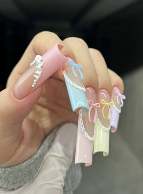 Kusacollection美甲模具蝴蝶结法式边蕾丝裙边花边diy穿戴甲模具