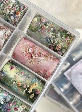 Kusacollection联名猪猪复古油画风转印纸国风美甲穿戴甲饰品