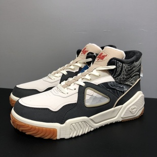 潮流运动休闲鞋 安踏男鞋 水墨丹青烈焰2冬款 棉鞋 112148902 高帮板鞋