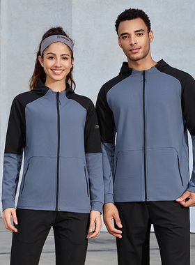 户外跑步速干长袖运动男女款休闲百搭拉链开衫德芙梯级纹针织外套