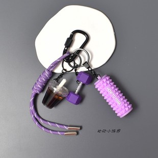 健身拳击手套挂件冰咖啡拳套冰咖啡背包小挂饰多巴胺编织绳钥匙扣