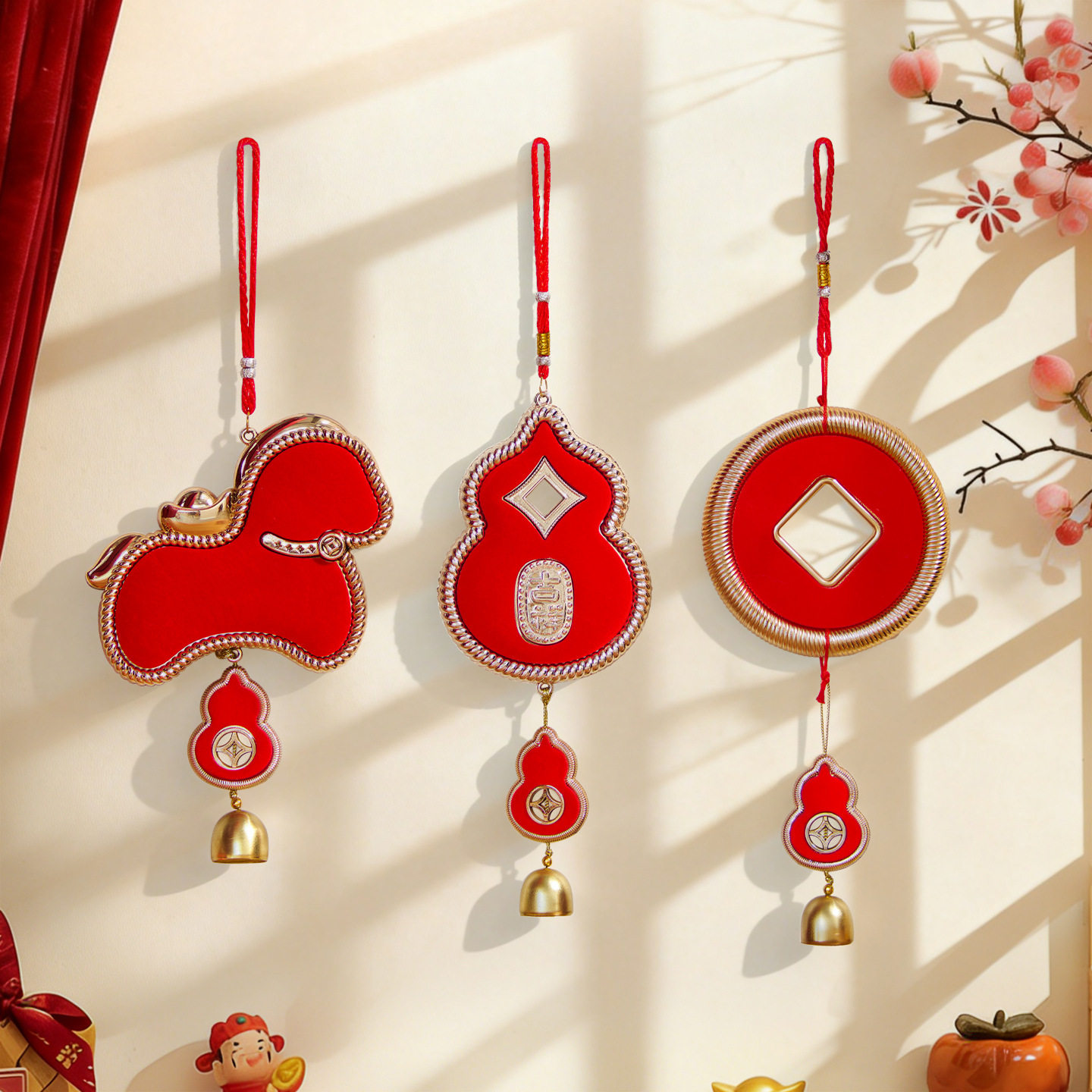 2026马年新年装饰用品入户门挂件挂饰家用客厅春节过年味氛围布置,节庆用品/礼品,文化创意文具,淘宝优惠券,粉丝福利购,淘宝优惠卷