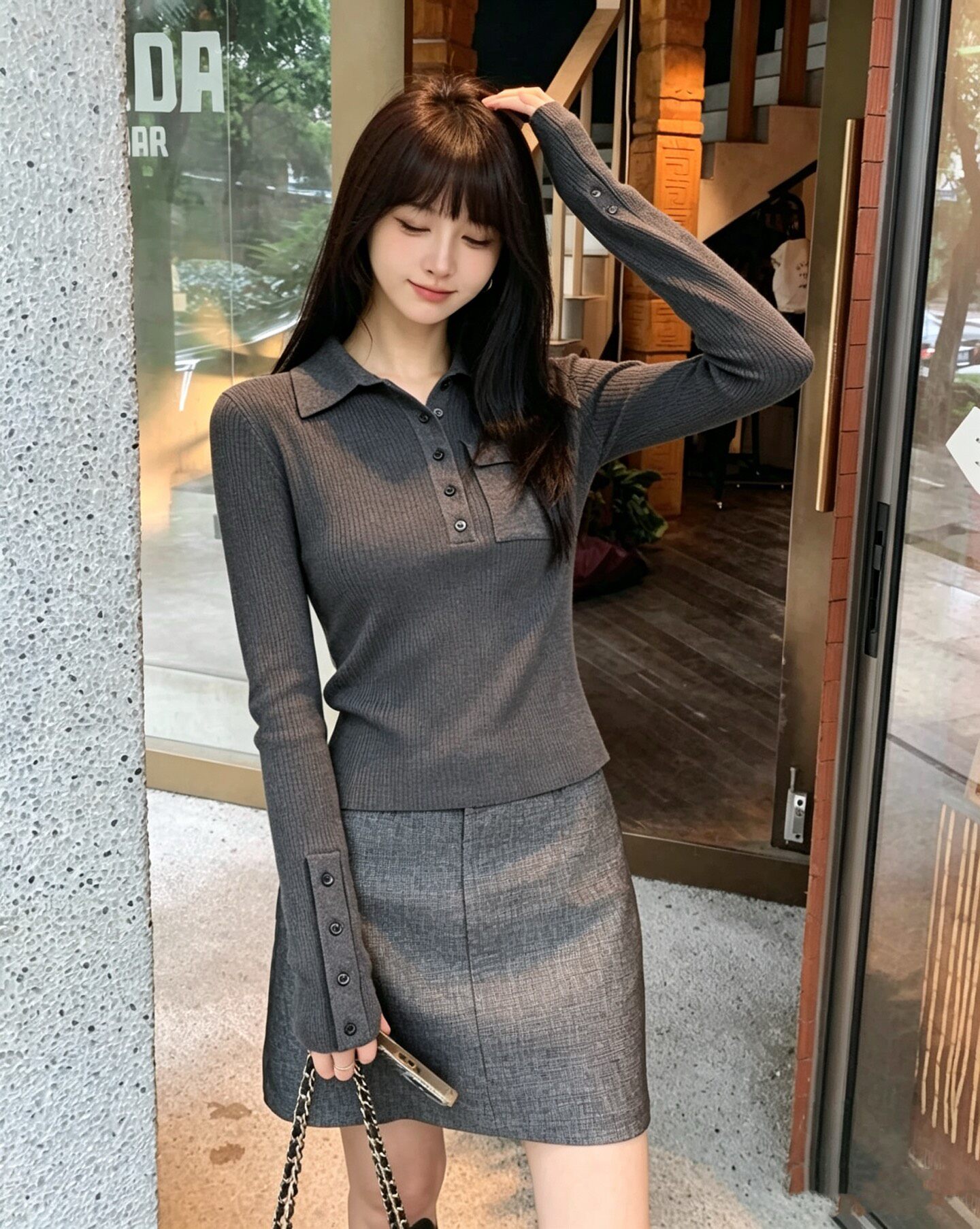 2026秋冬新款女装黑色长袖毛针织衫女简约宽松圆领套头打底衫