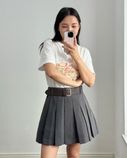 女 减龄百搭白色圆领短袖 国风童趣木马印花T恤 软糯棉感基础款