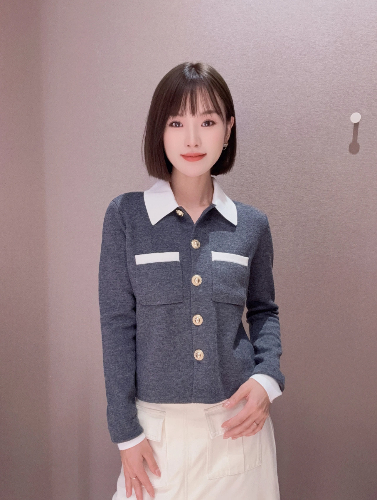 2025新款早秋香香风名媛时尚长袖针织开衫上衣女