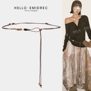 编织腰带配饰女细腰绳腰链流苏装饰2025秋冬新款配裙子毛衣小皮带