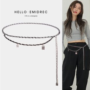 小香风Y2K金属链条腰带女细裤子挂饰腰部装饰腰链配裙子牛仔裤潮