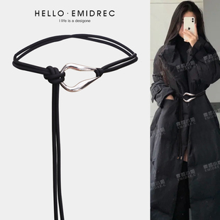 羽绒服大衣腰带女细装饰配裙子毛衣编织腰绳小皮带时尚百搭韩版