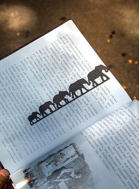 乌克兰Dmitriy高级感文艺金属大象家族书签文创简约励志创意礼物