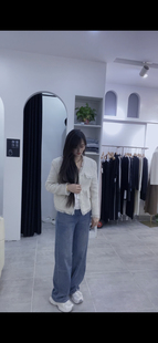 2026春秋新款女V领小香风流苏毛边短款微闪外套加厚保暖上衣显瘦