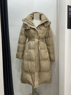 2026冬新款女连帽收腰长款拼接羽绒服修身显瘦加厚面包服外套上衣