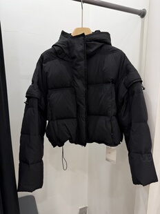 2026冬新款女连帽羽绒服短款宽松加厚面包服外套上衣两穿可当马甲