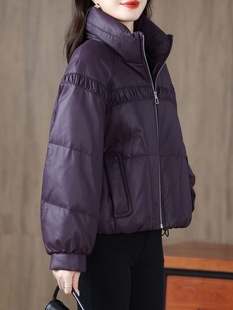 海宁仿真皮皮衣女短款绵羊皮羽绒服立领宽松显瘦外套2025款小个子