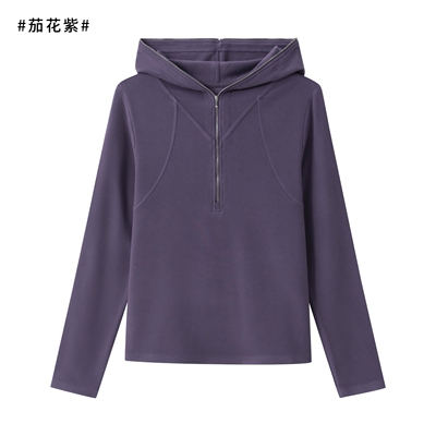 62103秋冬新款德绒长拉链连帽衫