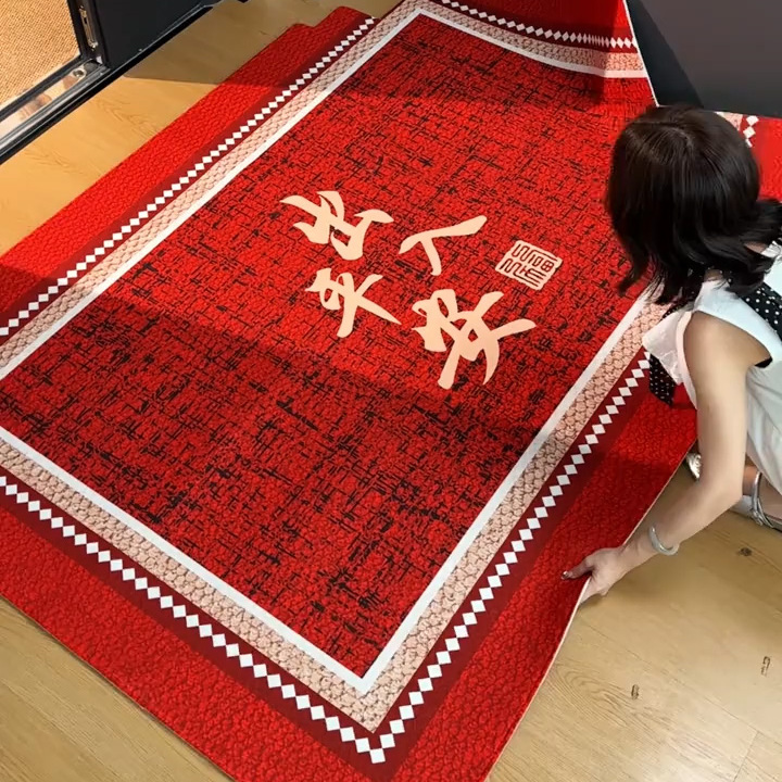 喜庆红色入户门垫玄关大门地垫脚垫除尘耐脏家用可裁剪地毯马年