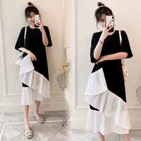 Đầm bà bầu mùa hè 2019 mới thời trang áo sơ mi tay ngắn cotton dài tay mùa hè - Áo thai sản shop đầm bầu