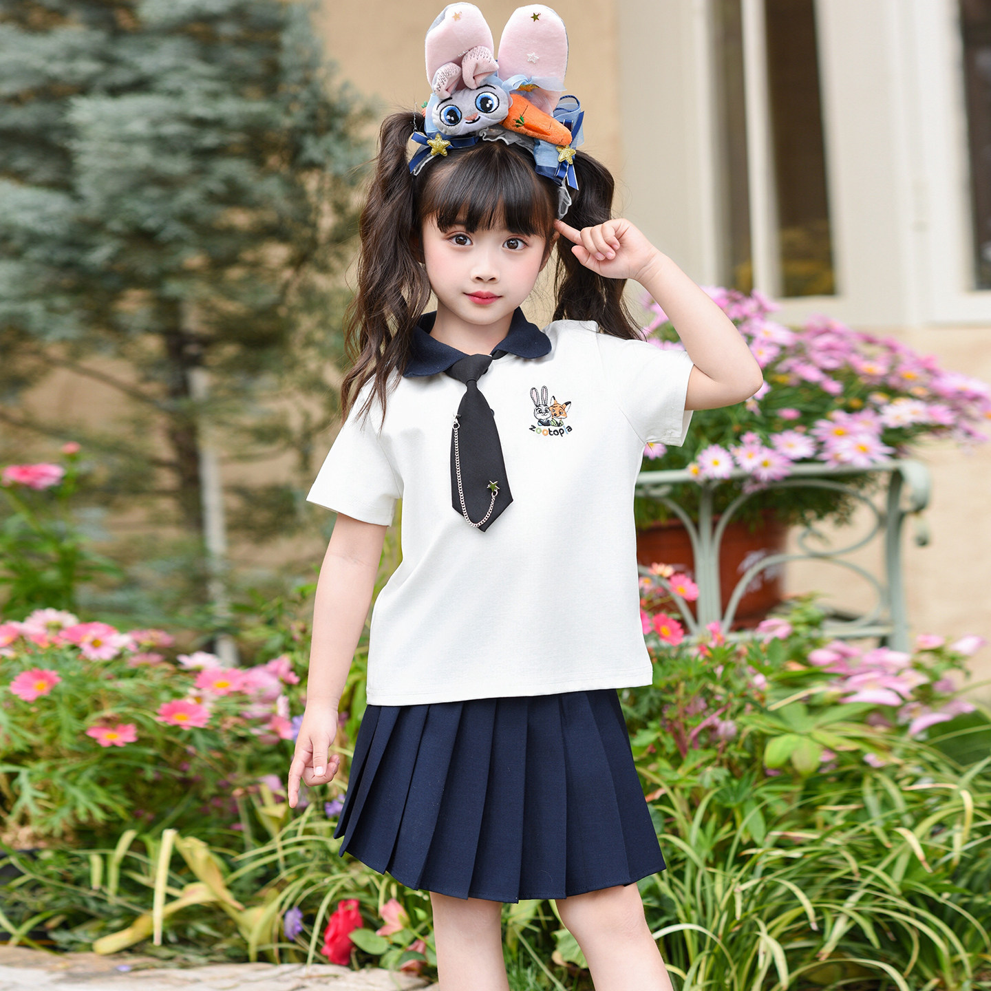 六一儿童节表演服夏季兔子警官JK制服疯狂动物城毕业照学院演出服