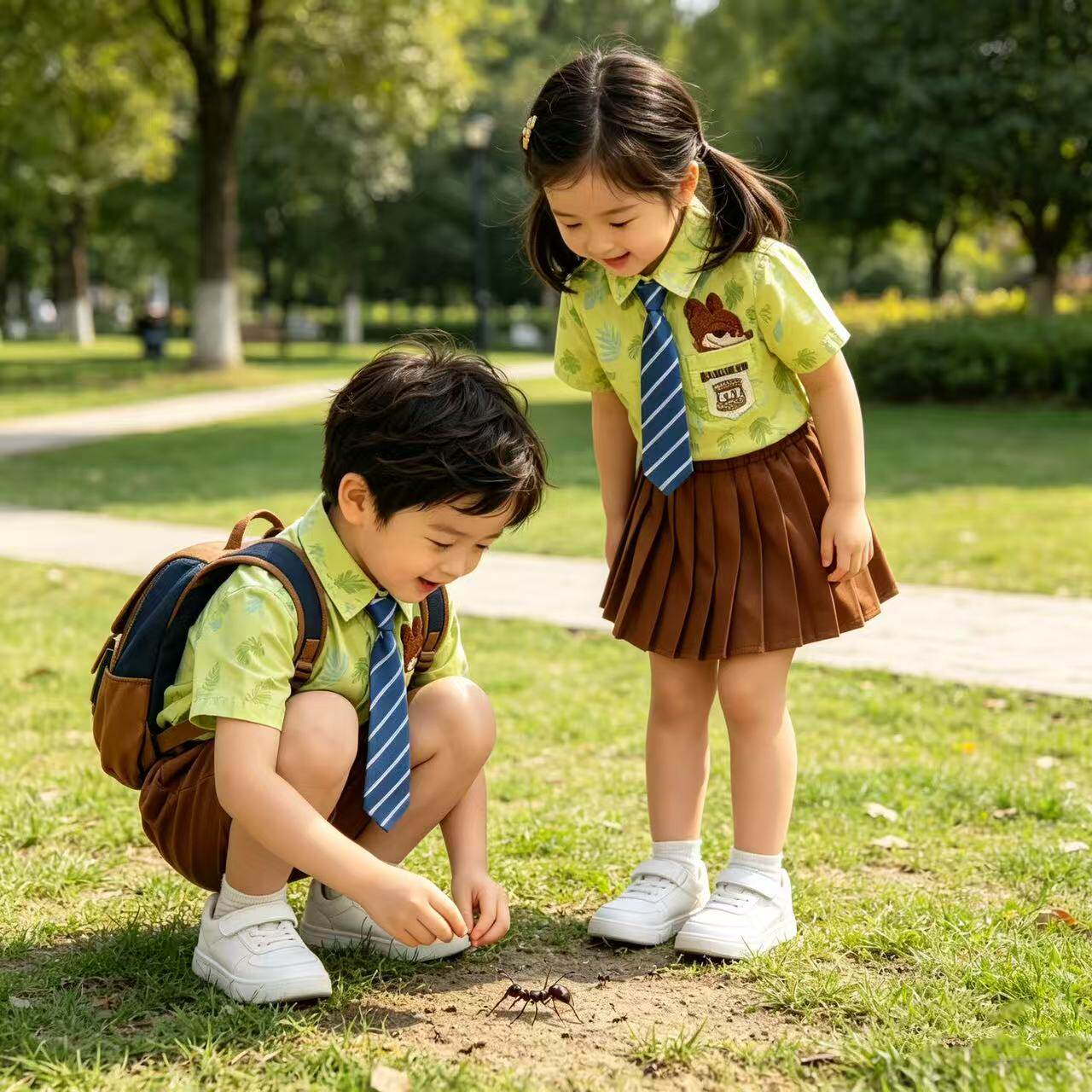 男童套装疯狂动物城尼克狐狸演出服夏季女童六一短袖儿童cos服装