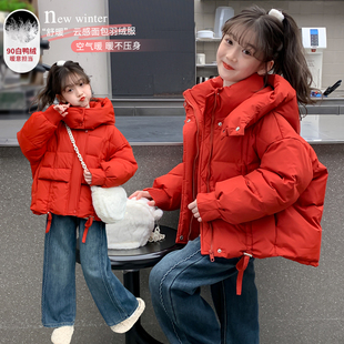 女童羽绒服冬季新款儿童加厚保暖棉袄年服女孩韩版连帽棉衣冬装
