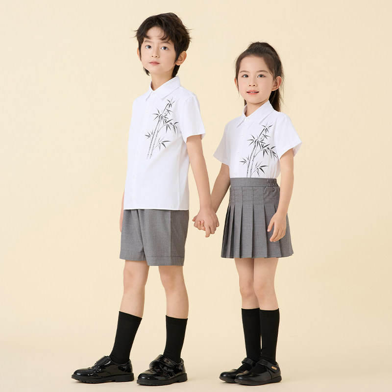 男女童衬衫套装夏款小学生校服班服幼儿园园服六一儿童节演出服