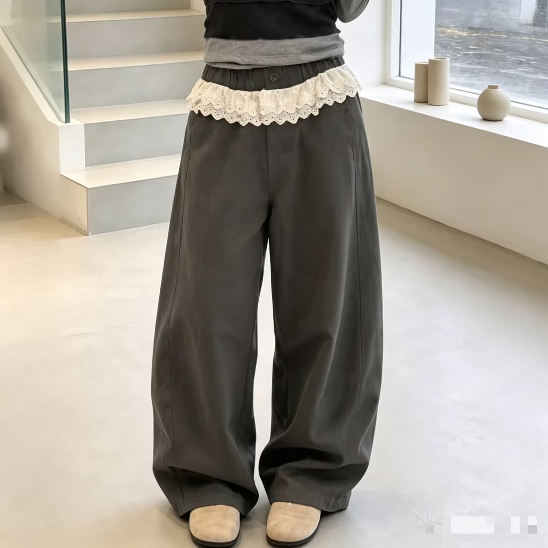 女童裤子春秋新款女孩卫裤阔腿裤中大儿童2026休闲裤长裤秋装
