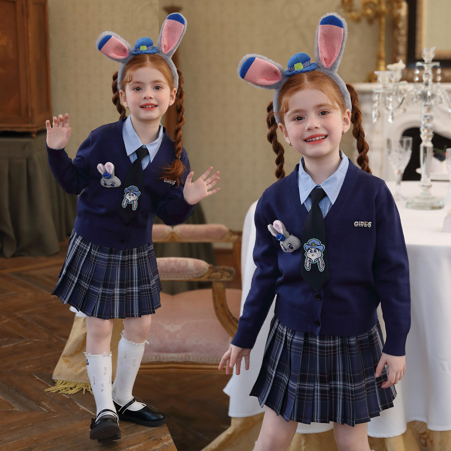 女童学院风套装疯狂动物城毛衣开衫演出服秋季兔子警官儿童cos服,童装/婴儿装/亲子装,儿童演出服,淘宝优惠券,粉丝福利购,淘宝优惠卷