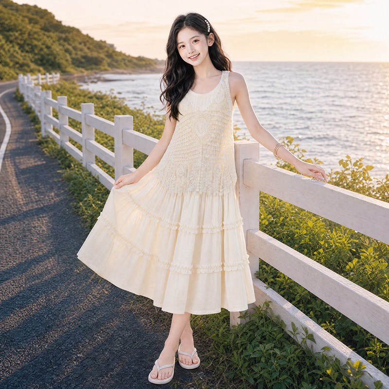 女童夏季吊带公主裙两件套