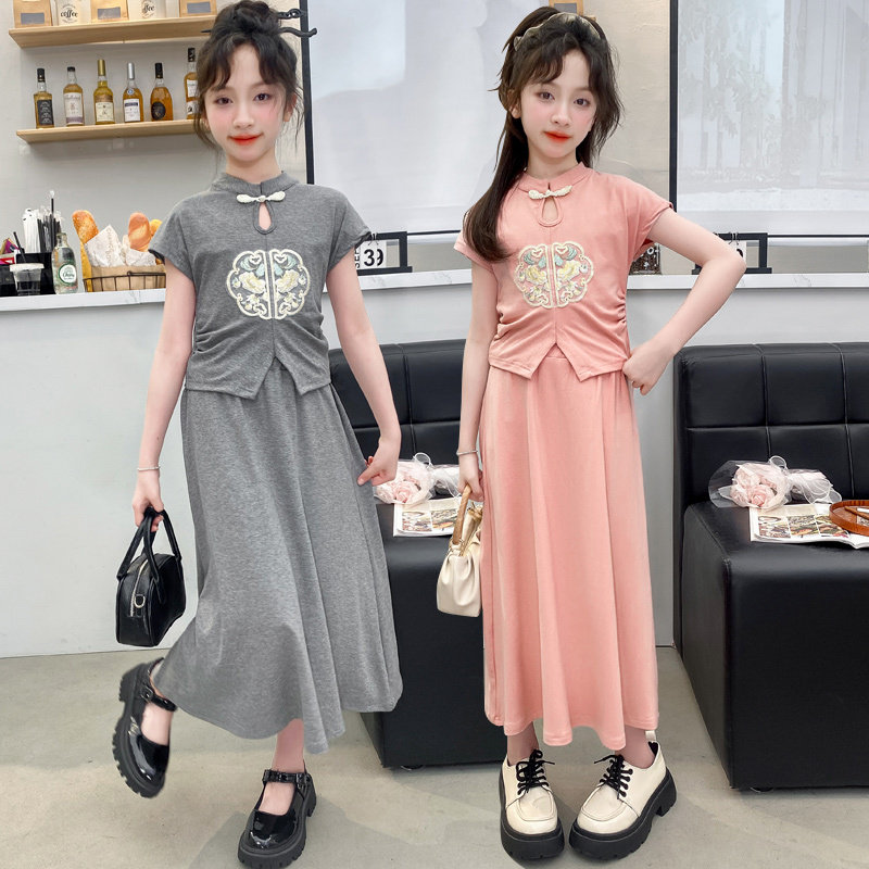新中式夏季新款女童两件套国风